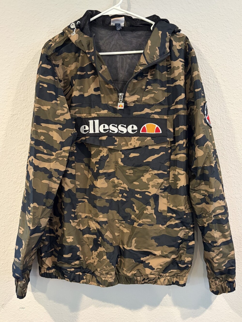Ellesse Mens Classic Casual Pullover 1/4 Zip Anorak Windbreaker Jacket Size L